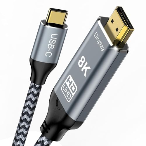 USB C to HDMI 2.1 Cable, 8K@60Hz 4K@144Hz Thunderbolt 5/4 to HDMI, 5ft