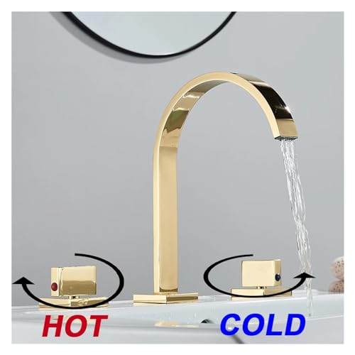 Mitigeur de lavabo haut de gamme en chrome avec bec cascade architectural