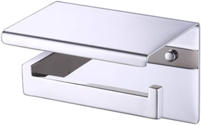 Toilet Paper Holder with Shelf, 304 Stainless Steel Wall Mounted for Bathroom Hotel,Chrome