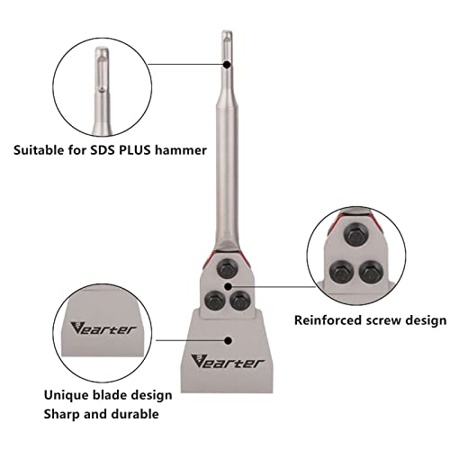 Vearter 3Inch X 12Inch Sds Plus Shank Electric Hammer Floor Scraper Replaceable Blade Chisel Drill Bit For Tile Brick Concrete Removal #TOP2