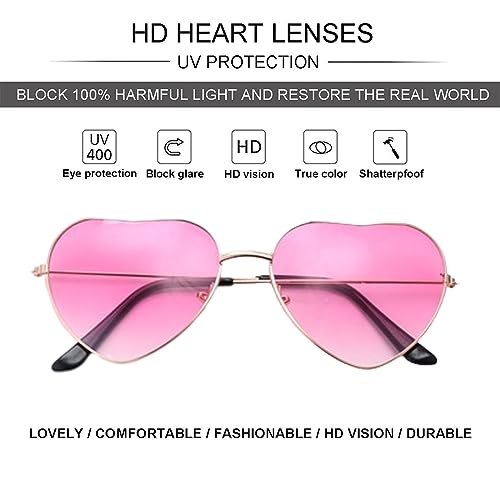 OSUWLSI 3 Paia Occhiali da Sole Cuore, Occhiali
