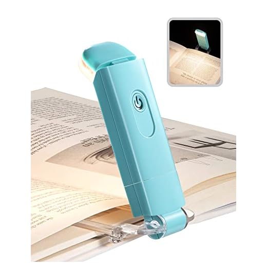 DEWENWILS USB Rechargeable Book Light for Reading in Bed, Warm White, Brightness Adjustable, LED Clip on Book Reading Lights, Perfect for Bookworms, Kids, Blue