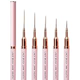 Nail Art Liner Brushes Set, DOUITH 5pcs Nail Design Brush, Super Fine Striper Brush Set for Long Lin
