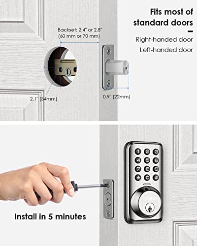 Keyless Entry Door Lock - Teeho Keypad Door Lock - Smart Door Lock With Keypads - Deadbolt Smart Lock - Ip54 Weatherproofing-Oil-Rubbed Bronze #TOP2