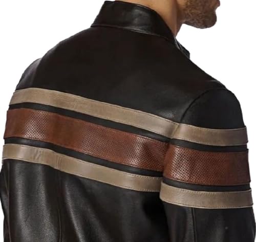 Image of Crafter Men's Classic Elite Vintage Style Cafe Racer Retro Motorcycle Distressed Biker Zip Up Genuine Leather Jackets For Men