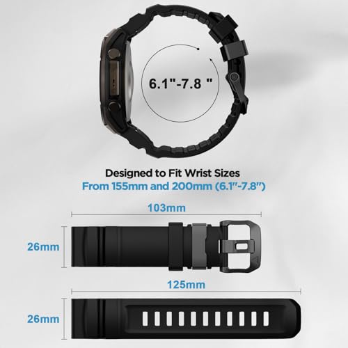 Image of Compatible with Garmin Fenix 7X Strap /Fenix 6X / Fenix 5X / Fenix 8 51mm,26mm Soft Silicone Sport Wristband Replacement Quickfit Bands for Tactix Delta,Fenix 3 /3 HR,Descent MK1 /Enduro