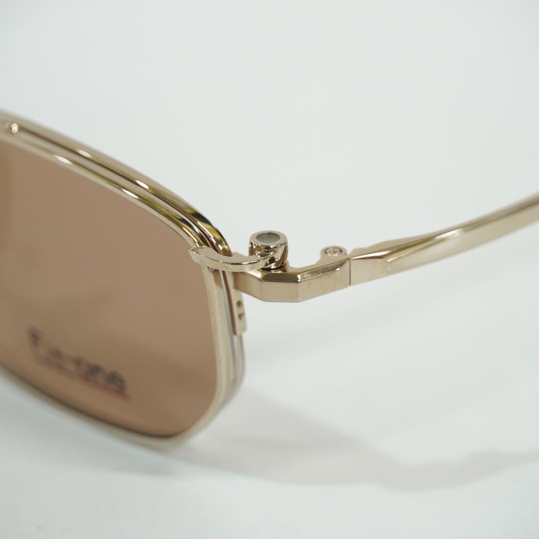 未使用☆サングラス付メガネフレーム ブラウン 茶色 メンズ フィット