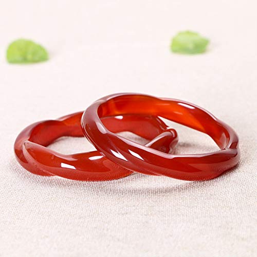 Bracelet agate rouge brésilienne naturelle calcédoine torsadé femme homme - 3