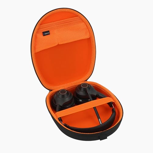 Geekria Shield Headphones Case Compatible with JLab Go Work, JBuds Lux ANC, Epic Lux Lab Edition ANC, Replacement Protective Hard Shell Travel Carrying Bag with Cable Storage (Black) by GEEKRIA - Used condition - Image 3