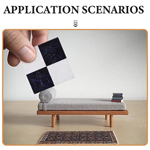 Zerodeko Model Kits 27Pcs Flooring, Miniature Wood Floor Boards Mini Square Brick Sheets Decorative Mosaic Tiles Mini House Furniture Buliding Accessories (Black White) Home Decor #TOP4