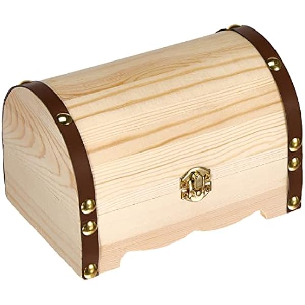 GLOREX 6 2003 250 - Skrzynia na skarby wykonana z drewna sosnowego, ok. 15 x 10 x 10 cm, mieszanka FSC, naturalna skrzynia na skarby do malowania, przyklejania i dekorowania
