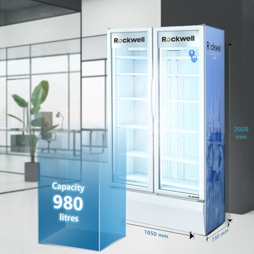 Image of ROCKWELL RVC1100 Visi Cooler, Large Capacity, Bright LED Interior, Fast Even Cooling, Power-Saving System for Heavy-Use Stores, 4-Year Warranty