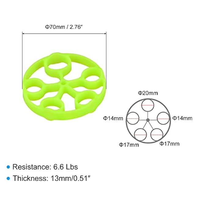 uxcell Finger Stretcher Exerciser, 6.6LB Silicone Hand Grip Strengthener Finger Strength Trainer for Rock Climbing Athletes Workout Green