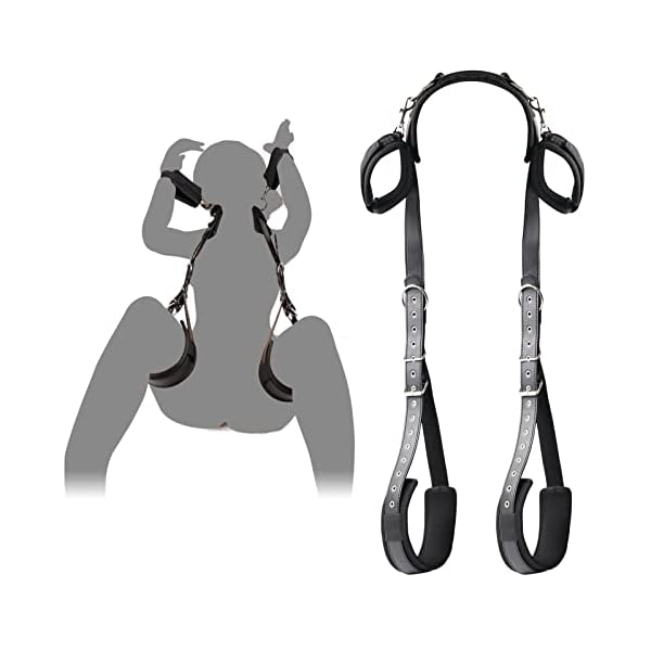 Hallowa BDSM Sex Bondage Fesseln, Bondageset Fessel Set mit Handschellen FuÃŸfesseln, Verstellbar Oberschenkel Bandage Seile und Weiche Nackenstütze, Sex Spielzeuge für Paare Sex Toys – Bild 7