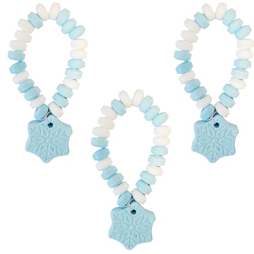 Snowflake Candy Bracelet, Stretchable Multicolor Fruit-Flavored Chewables for Party Favors (12-Pack)