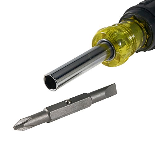 Klein Tools 32476 5-In-1 Multi-Bit Screwdriver / Nut Driver with 2 Slotted, 2 Philips, and 1 Nut Driver Tip