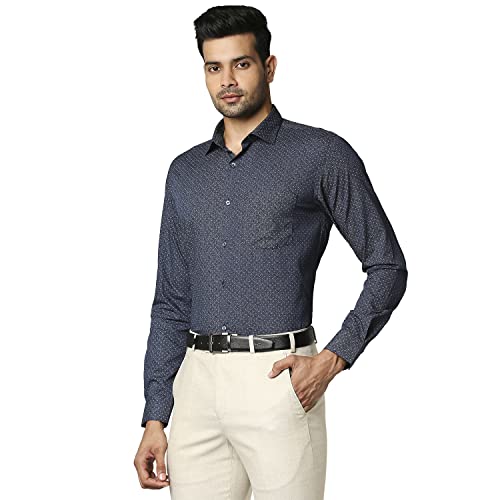 Image of Park Avenue Men's Pure Cotton Checks Pattern Regular Fit Semi Cutaway Collar Half Sleeve Formal Shirt