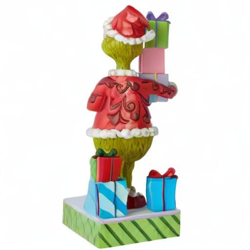 Enesco Jim Shore Grinch Holding Present Figurine, Multicolor, 8 Inches - Image 4