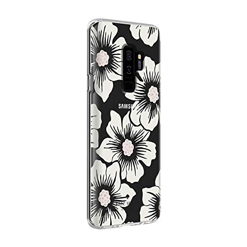 Kate Spade New York Phone Case | For Samsung Galaxy S9 Plus | Protective Clear Crystal Phone Cases With Slim Design And Drop Protection - Hollyhock Floral Clear / Cream With Stones #TOP5