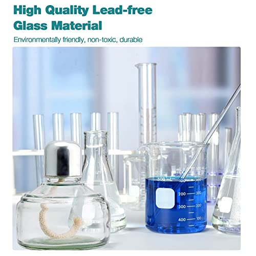 faruijie Zahnalkohol-Lampe, Glas, 150 ml, mit Metallkappe, 5 Ersatzdochte und Trichter Dental Alcohol Burner Lamp Glass 150mL - Dental Lab with Metal Cap & 5 Free Replacement Wicks & Funnel