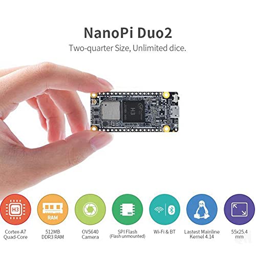 GYSURYB NanoPi Duo2: 512MB DDR3, WiFi, Bluetooth, OV5640 Kamera
