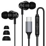 USB C Samsung Headphones Wired Earbuds for Samsung Galaxy A16 A36 5G A56 A15 A14 A17 A54 A35 S26 Ultra S25 FE S24 S23 S22 S21 Wired Ear Buds Type C Earphone with Microphone Volume Control Bass Stereo