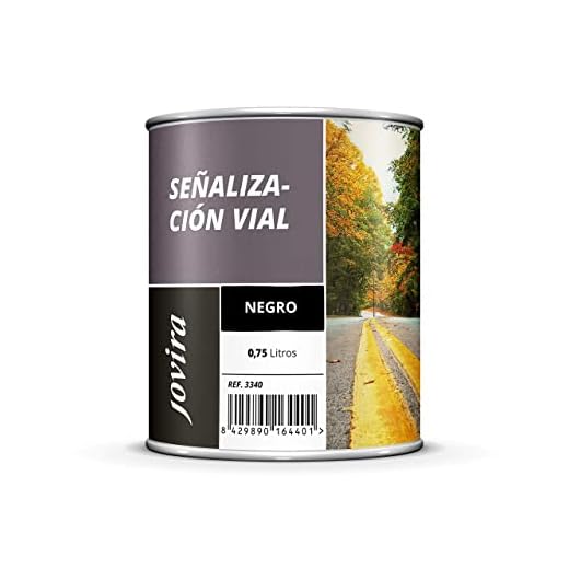 JOVIRA PINTURAS Pintura Señalización Vial. Pintura especial para la señalización del tráfico, ideal para pasos de peatones, aparcamientos, bordillos, vados (750 Mililitros, Negro)