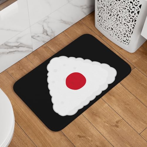 玄関マット 梅干しおにぎり ドアマット 室内 屋外 バスマット おしゃれ 泥落とし 洗える 滑り止め 足拭きマット 浴室 台所 寝室 業務用 四季通用 60cm×40cm
