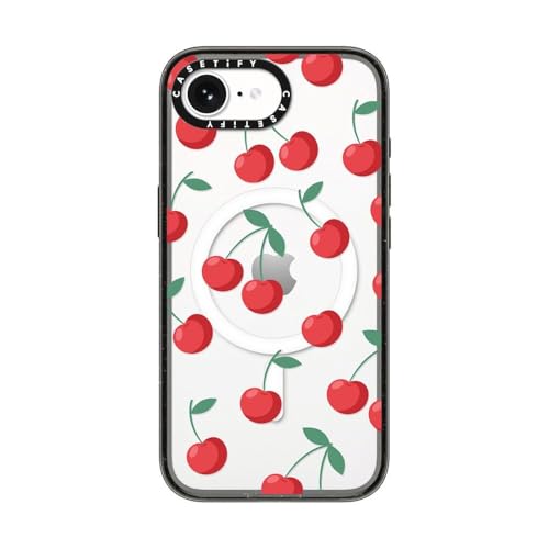 Coque iPhone 17e cerises CASETiFY Impact antichoc transparente Magsafe