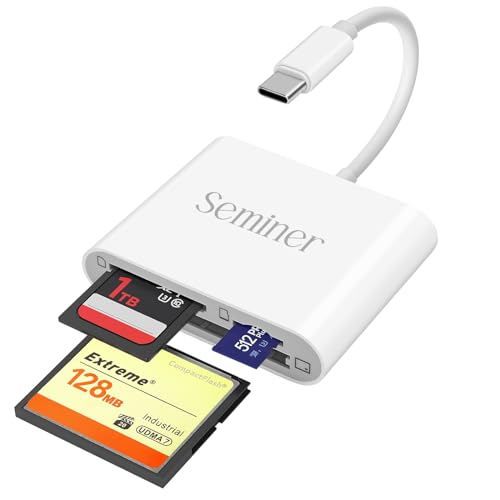 SD Kartenleser, Seminer 3in1 USB C Speicherkartenadapter 5Gbps Lesen Schreiben für SD SDXC SDHC CF CFI TF Micro SD Micro SDXC Micro SDHC Karten für Windows Linux Mac OS