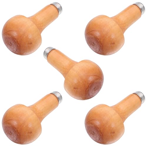 Veemoon 5pcs Wood File Handle Set, Ergonomic Mushroom-Shaped Graver Handles,