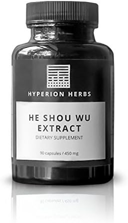 He Shou Wu Extract 90cap - ORGANIC - Hyperion Herbs - 16:1 Concentration - Potent Gray Hair + Anti Aging Tonic - Fo-Ti Extract