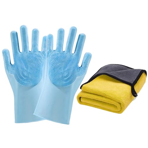 Guantes De Cuidado Para Perros - Gatos Y Cachorros Bata Masaje Guante Lavable,Herramientas De Limpieza De Pelado Para Cachorro Gatito Animales Pequeños Hogar Baño Coche Ducha Dayer