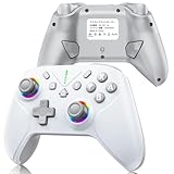 Switch 2 コントローラー スイッチ コントローラー Switch全世代に対応 ダブルホール機能 TURBO連射機能 マクロ機能 背面ボタン付き 9色RGBライト 1000mAh大容量 無線接続 ジャイロセンサー搭載 4階段HD振動 プロコン Android/IOS/PCにも対応 日本語取扱説明書付き 白
