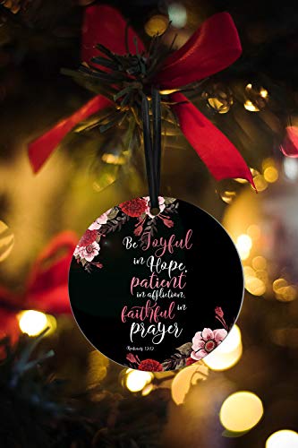 Wirester Hanging Ornaments For Christmas Tree Holidays, Party, Car, Home, Office Decoration, Large 3 Inch Acrylic Ready To Hang Ornament - Christian Romans 12:12 #TOP4