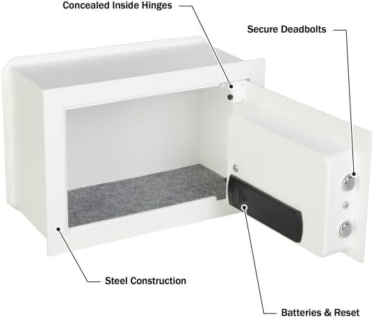 Miniatura 6 de Paragon - Caja de seguridad digital con código de acceso rápido y llave de respaldo, caja fuerte personal para dinero en efectivo o joyas, cajas