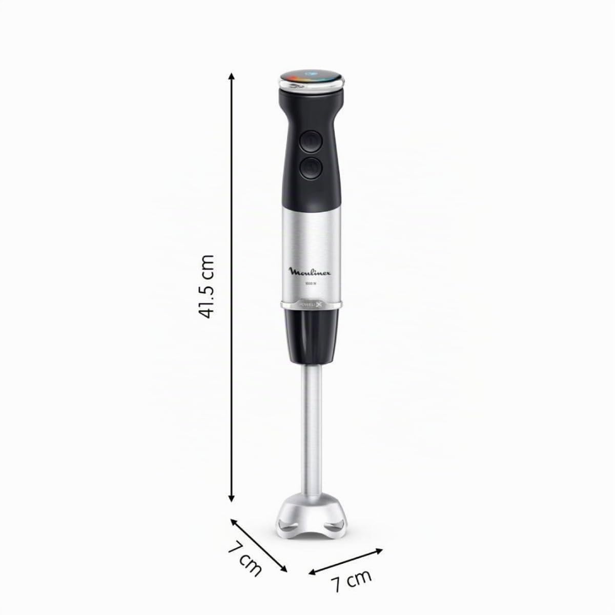 MIXEUR 1000W 4 LAMES 20VIT + TURBO MINI HACHOIR FOUET BOL DOSEUR NOIR MOULINEX - DD673810