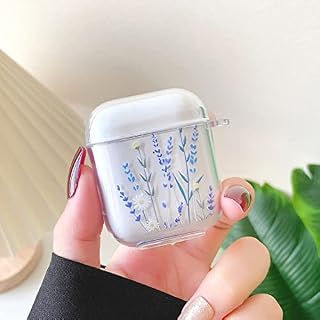 ZTOFERA Airpods Case, Transparent Airpods Case with Cute Flower Pattern, Slim Soft TPU Dust-proof Protective Cover Case for Apple Airpods 1&2 Standard Version and Wireless Charging - Flower
