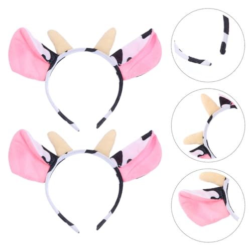 VINTORKY Lot de 2 Serrage-têtes en Peluche Motif Vache Cornes, Bandeaux Flexibles et Légers, Accessoires Cosplay et Déguisement pour Fête, Soirée à Thème ou Halloween, Confortables – vue 8