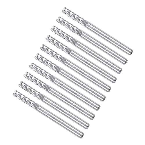Image of Carbide End Mill Engraving Milling Bits, 3mm Bit Dia. 1 /8 inch Shank, CNC Cutting Router Bits Tool - (Applications: for PCB Machine), 10-Pieces