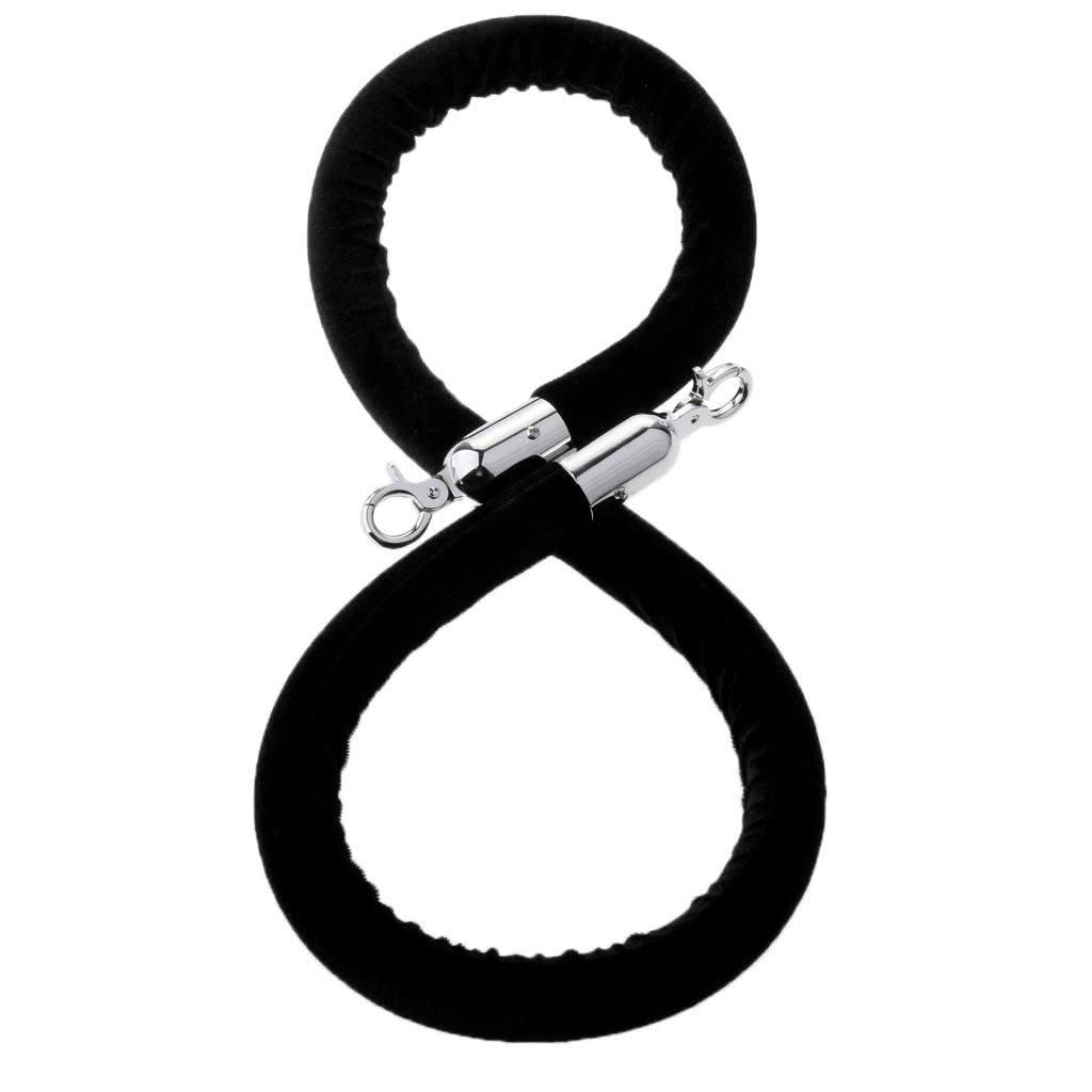 Corde de Barrière Diviseur de Files d'Attente 1.5m Corde Torsadée Cordon Séparation pour Poteaux de Guidage - Noir, 1.5m