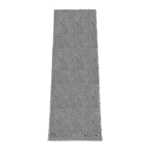 Image of Absorbent Dog Door Mat for Muddy Paws, 72 inch x 24 inch Chenille Indoor Mats for Entryway, Trap Dirt Front Door Mat Indoor Entrance Washable Non Slip Soft Light Grey