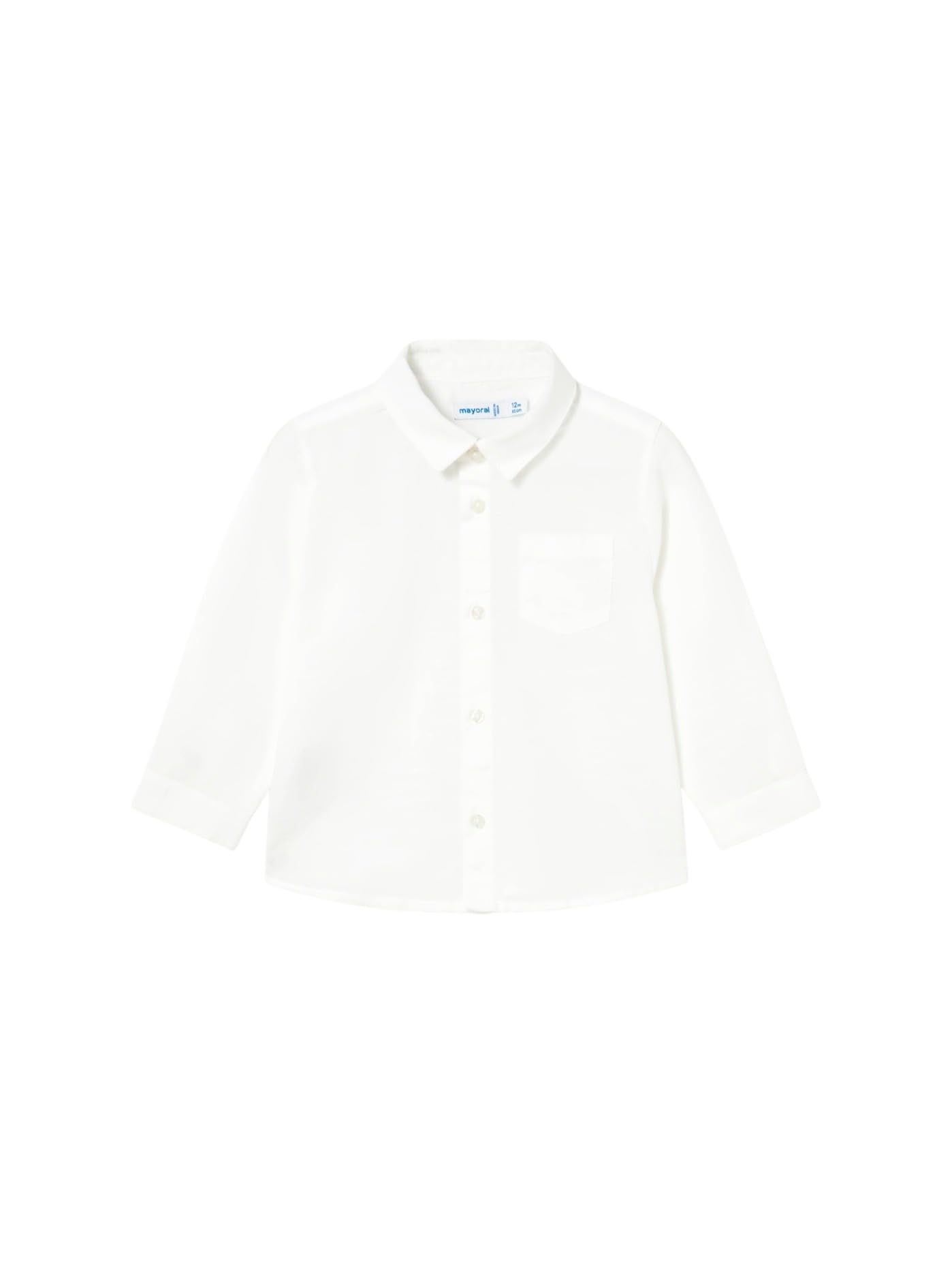 Mayoral Camicia m/l Lino per Bimbo Bianco