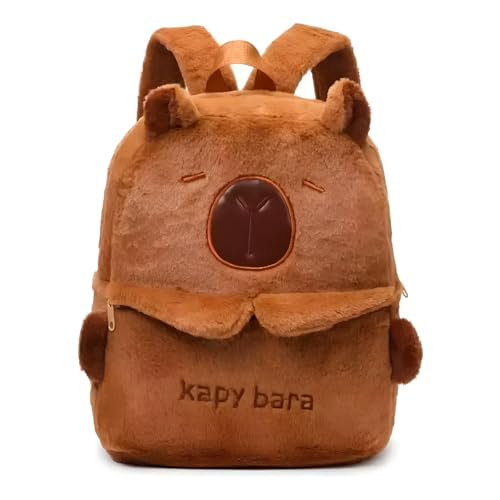 Mochila Infantil Juvenil Escola Capivara Pelúcia Marrom