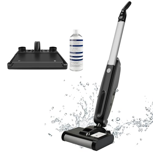 YUGUPAM 2 en 1 Aspiradora y Fregona sin Cable, Aspiradora Fregadora sin Cable para Seco y Húmedo, Tanques de Agua de 0,75L, Autolimpieza y Pantalla LED, Ideal para Suelos Duros y Manchas Difíciles