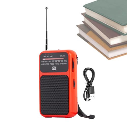 AM FM Radiosポータブル - 小型ハンドヘルドバッテリー無線、アナログチューナーデバイス|大音量のスピーカーレシーバー、キャンプのための伸縮アンテナの軽量デザイン緊急旅行ハイキングアウトドアリスニングの使用