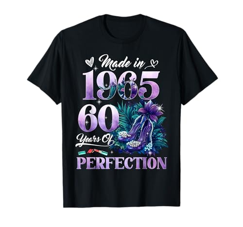 Womens 60th Birthday Floral Made in 1965 Gifts 60 Years Old T-Shirt