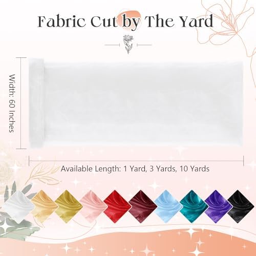P Pothuiny White Sheer Organza Fabric by The Yard, 1Yard x 60In Wide — view 2