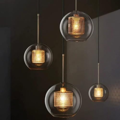 Lámpara de techo con bola de cristal transparente y LED de lujo 4
