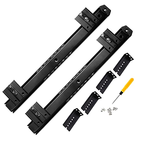 Tastaturauszü, Schubladenauszü mit höhenverstellbarer Halterung, robuste Kugellager-Auszugsschiene, sanftes Drücken und Ziehen, leise, 2 ück 14-Zoll-Tischverlängerungsschienen
